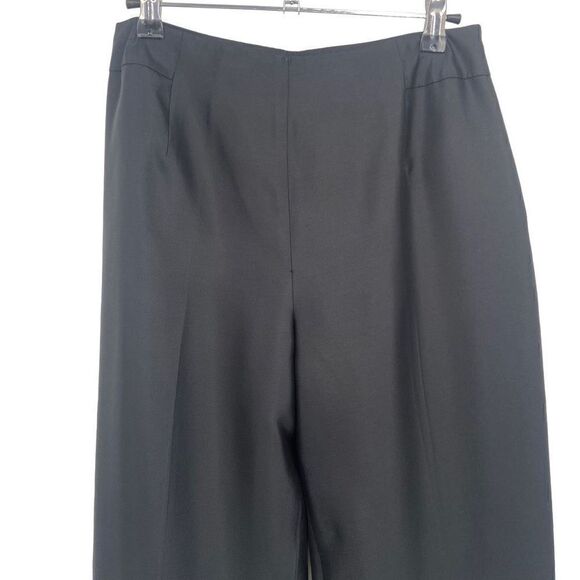 Talbots 100% Pure Silk Straight Leg Lined Cropped Pants Black Size 8 - Picture 3 of 8